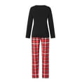 thumbnail image 4 of Family Matching Christmas Pajamas, Baby Romper/Santa Letter Print Long Sleeve Tops and Plaid Pants Sleepwear Set, 4 of 10