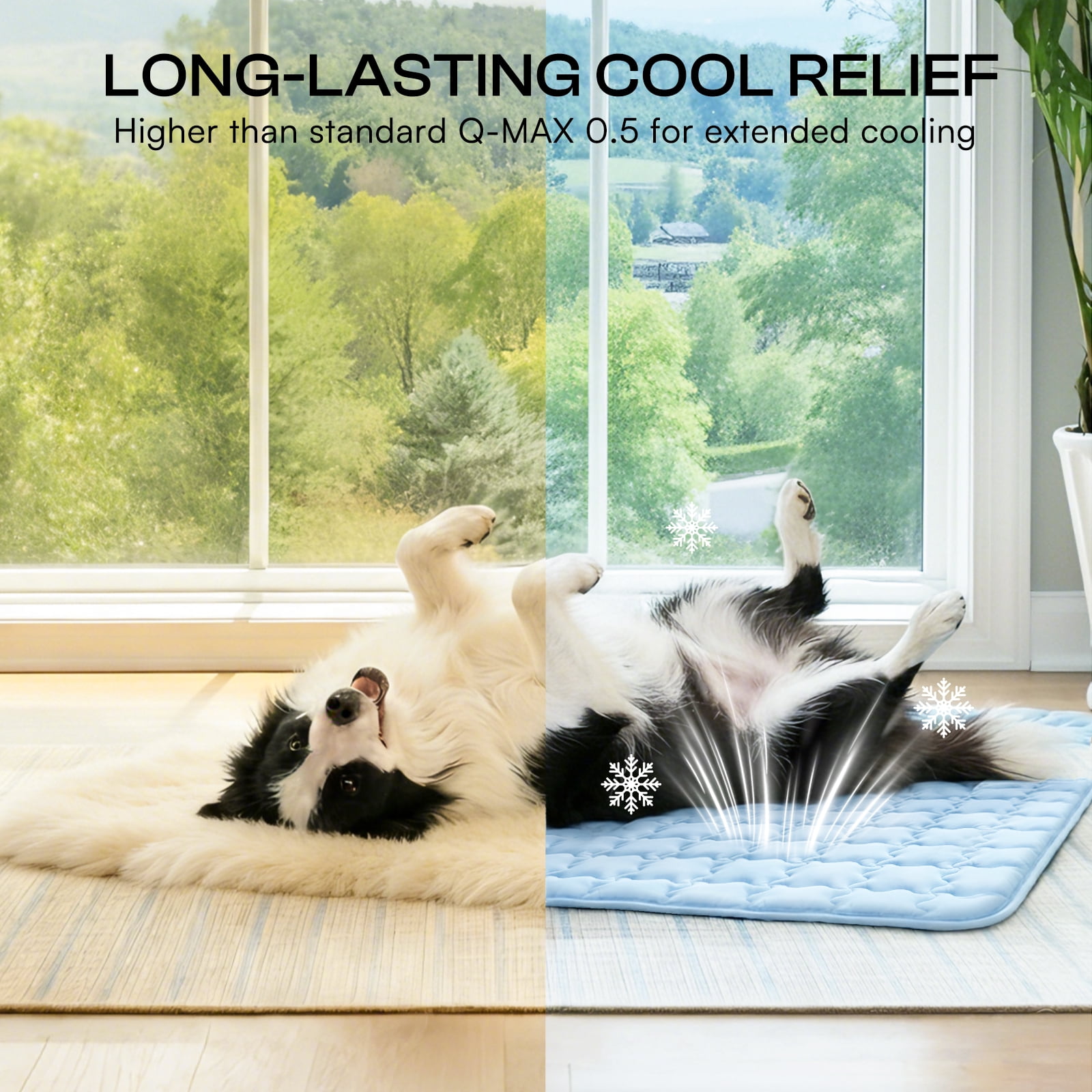 Premium Dog Cooling Mat Non-Slip Q-MAX>0.5 Self-Cooling Pad for Small Pet Cat Indoor Portable Kennel Puppy Bed for Summer Crate Pad for Dog Washable