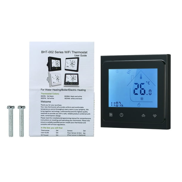 Termostato de calentamiento de agua WiFi, controlador de temperatura ambiente, pantalla LCD con retroiluminación, negro Scienceny HA002462-01B