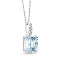 thumbnail image 2 of Gem Stone King 2.76 Ct Sky Blue Simulated Aquamarine White Created Sapphire 925 Sterling Silver Pendant with Chain, 2 of 5