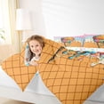 thumbnail image 3 of Castle Fairy Cartoon Basketball Ice Cream Cone King Bedding 7pcs, Waffle Checkered King Bed in a Bag, Pink Blue Yellow, 3 of 7