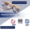 thumbnail image 5 of Wowow Modern Double Handle Wall Mounted Bathroom Faucet with Waterfall Spout in Brushed Nickel, 5 of 8