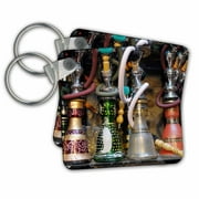 3dRose Spain, Andalusia, Granada. Moroccan hookahs for sale in a small shop. - Key Chains, 2.25 by 2.25-inches, set of 4