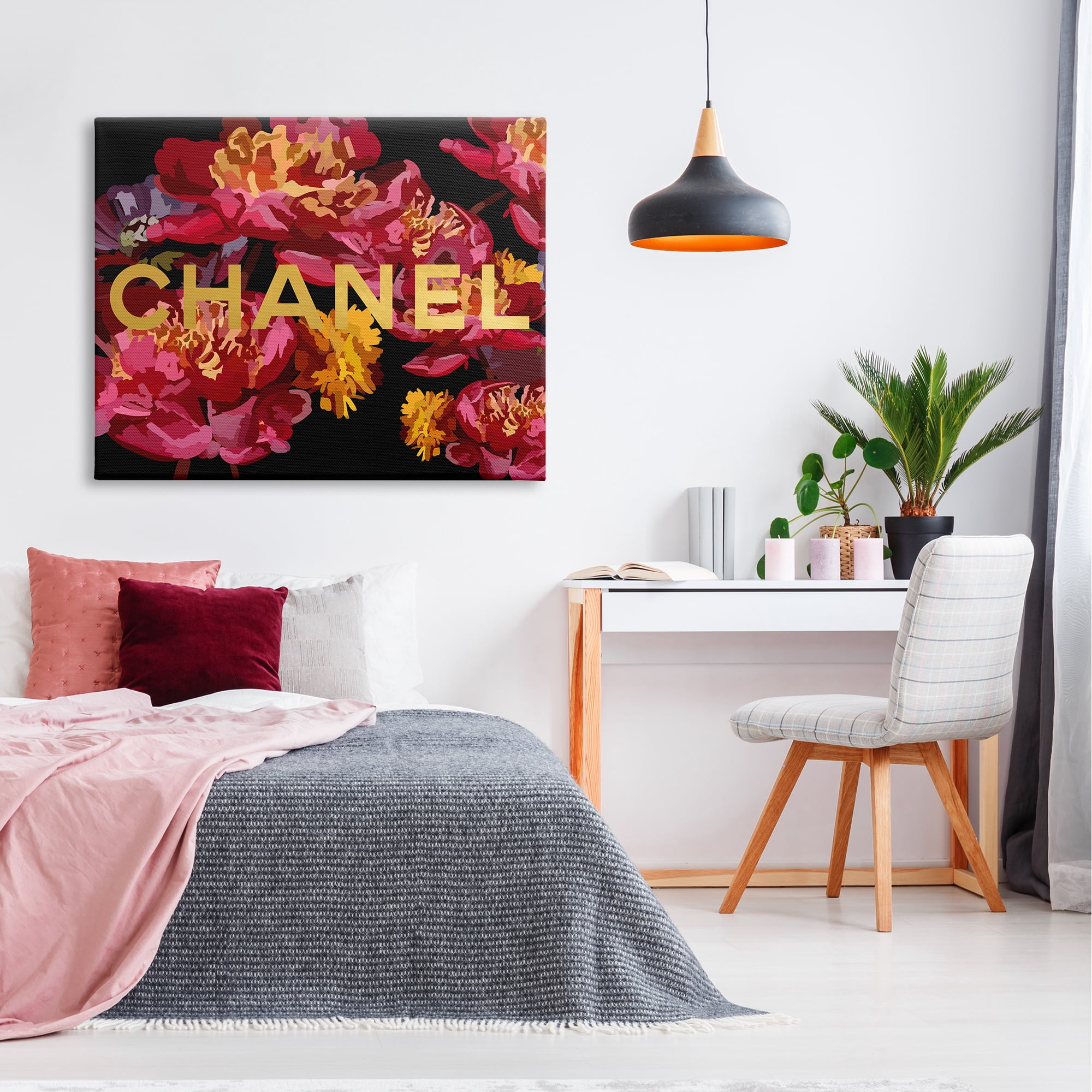 Stupell Industries Glam Brand Blossoms Botanical & Floral Painting Gallery Wrapped Canvas Art Print Wall Art, 48 x 36