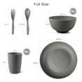 thumbnail image 4 of Loobuu Wheat Straw Dinnerware Sets (20PCS) - Lightweight & Unbreakable Dinnerware Set - Microwave Safe Plates Set, Bowls, Cups, Forks and Spoons, Service for 4, Great for Kids & Adult, 4 of 7