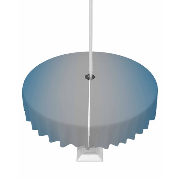 Boanket Outdoor Tablecloth with Umbrella Hole for Patio/Picnic/Party/Camping, Blue Grey Ombre Waterproof Table Cloth Round Cover Washable, Gradient Contemporary Abstract Art (Dia 54")