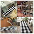 KaHouen HandWoven Buffalo Check Rug (24x71), Black/White for Kitchen