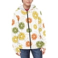thumbnail image 2 of Xoenoiee Lemon Fruit Print Kids Zip Up Hoodie for Girls Boys 6-7 Years Fall Outfits Hooded Jacket with Pocket Teens Youth Athletic Hoodies Long Sleeve Casual Coat Top, 2 of 7