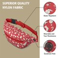 thumbnail image 5 of Fanny Pack Red Christmas Pattern Waist Pack Bag,Running Cross Bag,Waterproof Large Fanny Packs for Women Men for Travel Running Hiking Cycling, 5 of 6
