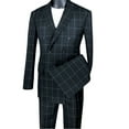thumbnail image 2 of Men's 2-Piece Men's Windowpane Double Breasted Suit w/1 Pair of Socks - Black 38S, 2 of 3