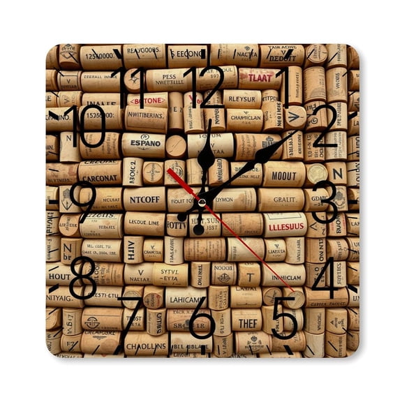 RKSupls 10×10inch Square Silent Wall Clock Wooden Frame, Vintage Wood Crate Scale Decorative Clock for Home Bedroom Living Room Office