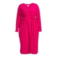 thumbnail image 5 of Terra & Sky Women's Plus Size Midi Shirt Dress, 5 of 5