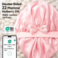 thumbnail image 2 of Gorro de seda Umisleep 22 Momme Mulberry Silk para mujer, color rosa, 2 of 7