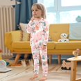 thumbnail image 4 of FORMRS Long Sleeve Top and Pants Pajama Set for Niños 2-Piece Sleepwear, Sizes 18M-8Y, Pink Christmas Snowman, 4 of 6
