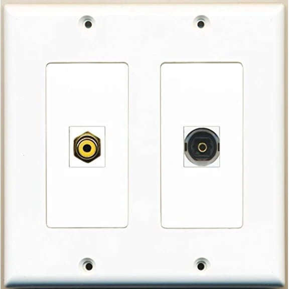 RiteAV - 1 Port RCA Yellow 1 Port Toslink - Dual Gang Wall Plate