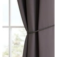 thumbnail image 2 of Nicole - 2 Premium Grommet Blackout Window Curtain Panels with Tiebacks - Solid Thermal Insulated Draperies (38" W x 108" L, Charcoal), 2 of 4