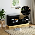 thumbnail image 2 of CBJCBJ-39" Shoe Bench with Soft Cushion and Two Drawers Multifunction Shoe Cabinet, Suitable for Entryway., 2 of 8