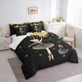 thumbnail image 3 of Homewish Dance Ballet Girl Bedding Comforter Set 7 Pieces for Teens Children,Cartoon Swan Full Bedding Set Lightweight,Golden Stars Glitter Fitted Sheet Flat Sheet,Microfiber Bedroom Decor, 3 of 8