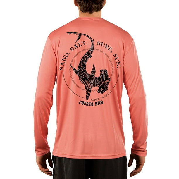 Sand Salt Surf Sun Puerto Rico Polynesian Hammerhead Tribal Men S Upf 50 Long Sleeve T Shirt Walmart Com Walmart Com