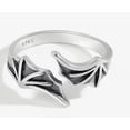 thumbnail image 2 of Anillo ajustable con alas de murciélago. Anillo abierto exquisito. Joyería de moda para hombre y mujer. Anillo abierto ajustable., 2 of 7