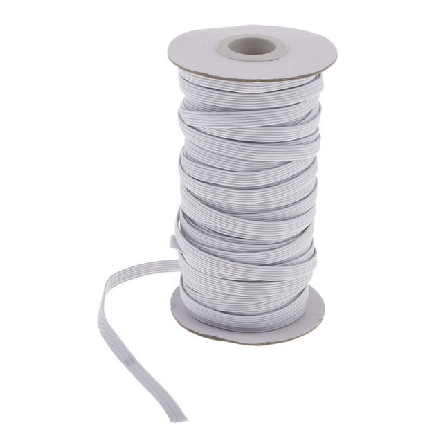 yuksok 114.3m Elastic Cord String Loop Wire Line Ear Hanging Beading DIY Ribbon Set White