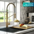 thumbnail image 4 of Kraus Oletto Commercial Style Pull-Down Single Handle Kitchen Faucet with QuickDock Top Mount Installation Assembly in Brushed Brass, 4 of 15