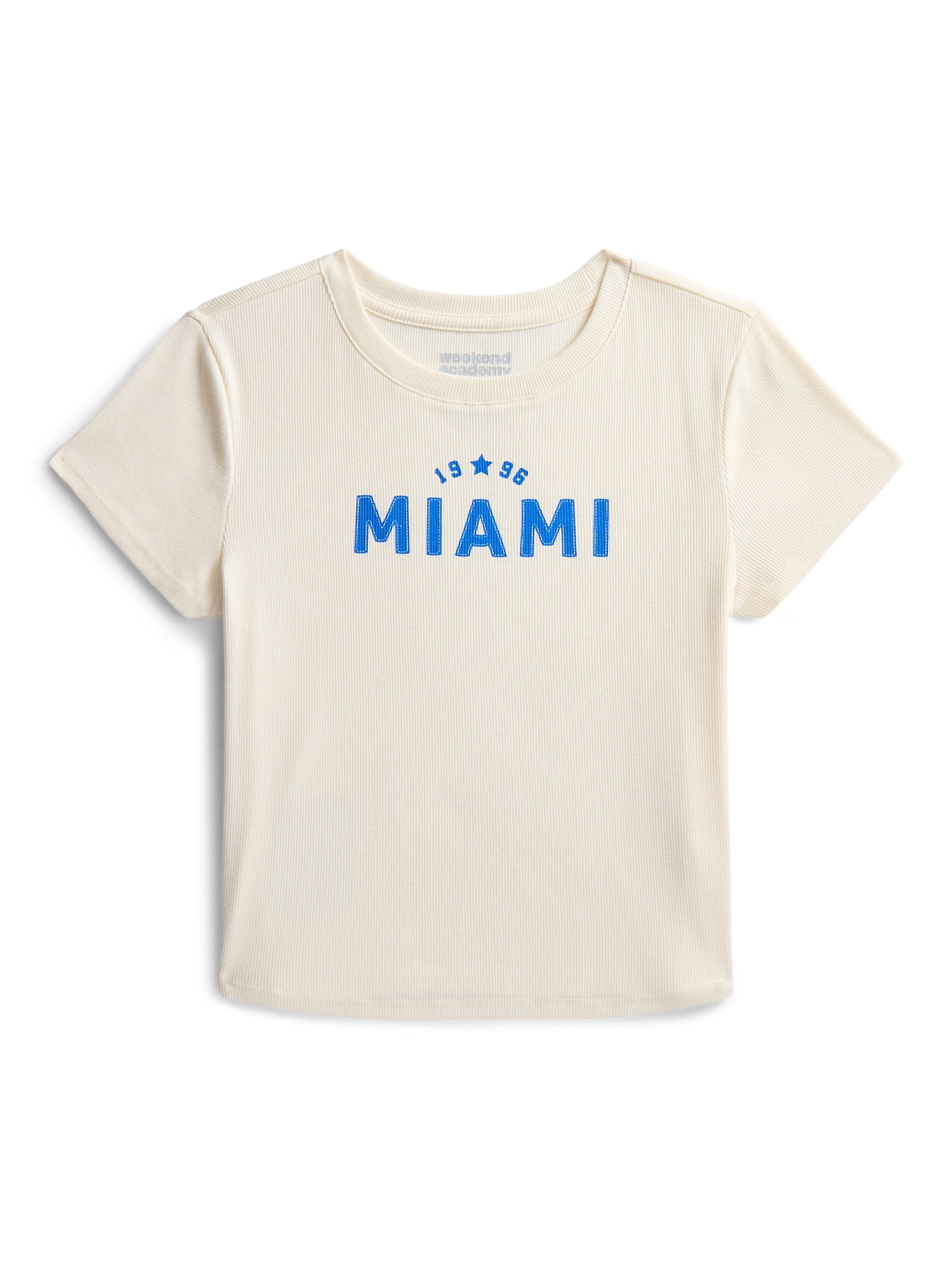 Weekend Academy Girls Graphic Baby Tee with Short Sleeves, Sizes 4-18