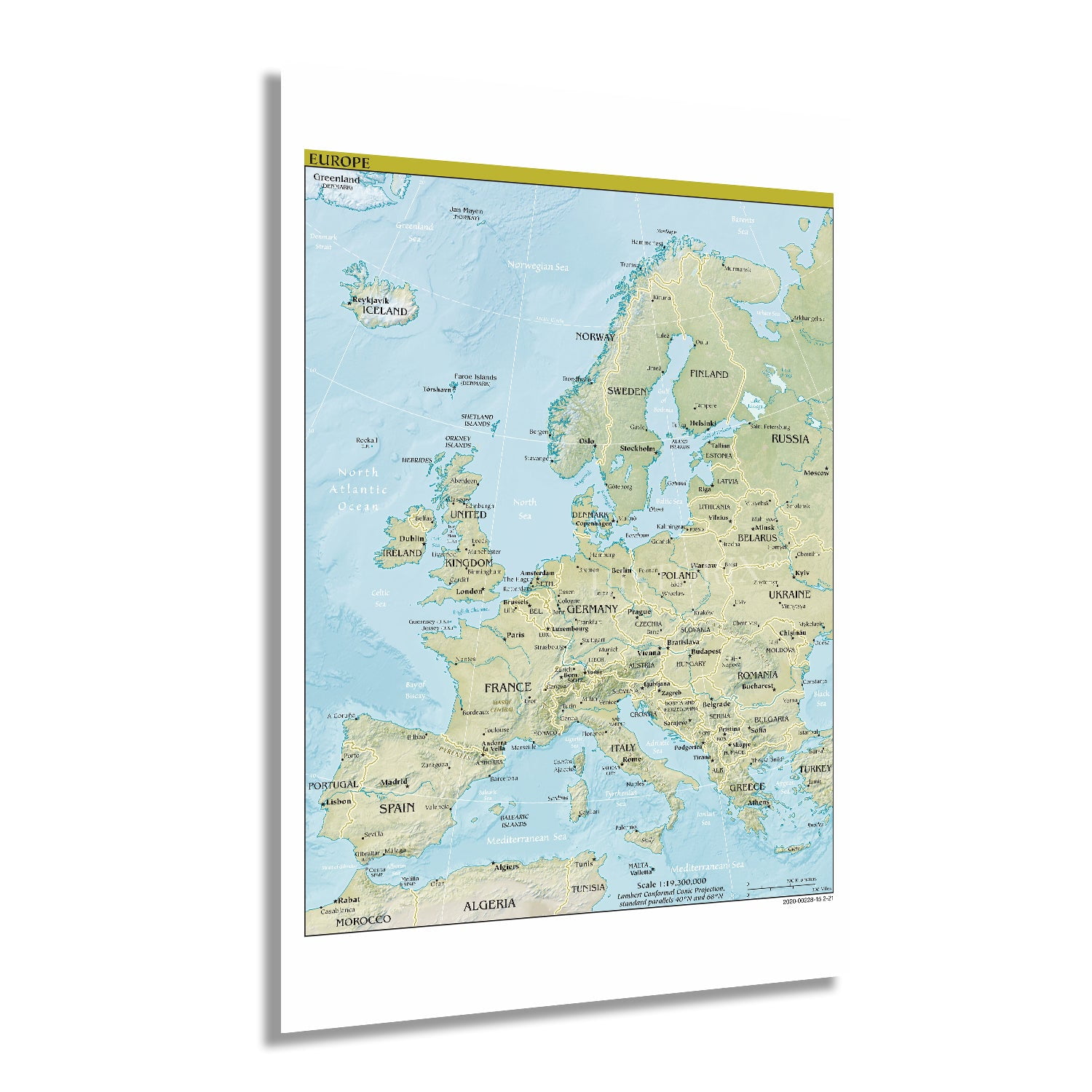 Large Europe Map Canvas Wall Art European Vintage Poster Europe Continent Trip Map with Pins Detailed Travel Map of Europe with Cities