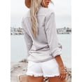 thumbnail image 2 of Vestido de algodón Shirt Aoudery para mujer, manga larga, gris claro, L, 2 of 4