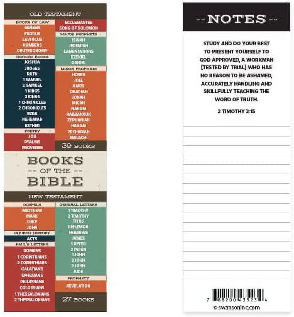 Swanson Christian Supply 17281X Bookmark - Books of The Bible - Pack of 25
