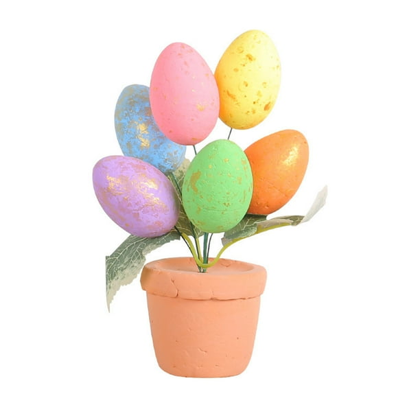 Maceta de Pascua de 17 cm con forma de huevo, ideal para decorar exteriores o patios.