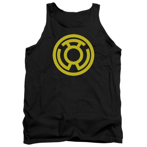 Green Lantern Yellow Emblem Adult Tank Top Black