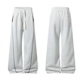 thumbnail image 4 of CONZONE Men's Baggy Sweatpants Wide Leg Sweat Pants for Men Trendy Elastic Waist Solid Y2K Streetwear Joggers Pant With Pockets, 4 of 8