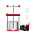 thumbnail image 1 of VEVOR Prensa de vino de frutas de 0,44 galones/1,65 l, 2 barriles de acero inoxidable, exprimidor manual, sidra, manzana, tintura de uva, miel, aceite de oliva, 1 of 9