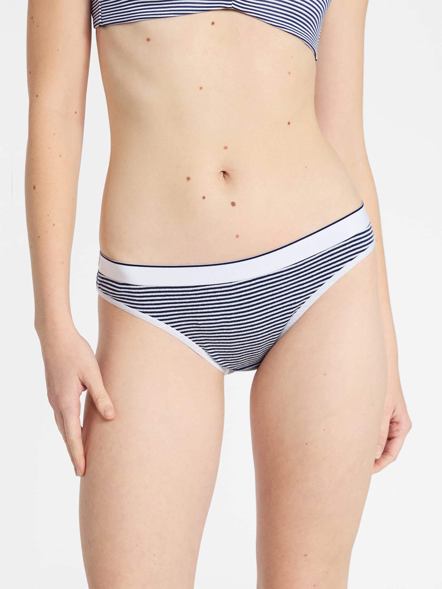 No Boundaries Stretch Ribbed Bikini Underwear, 5-Pack, Women's XS-XXXL