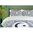 thumbnail image 4 of Ambesonne Moon Duvet Cover Sets, Circle Form, 2-King, Dark Blue White Teal, 4 of 7
