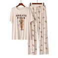 thumbnail image 1 of Lindo pijama de perro helado de verano para mujer, fino corto, manga corta, cuello redondo, ajuste holgado, traje para casa, ropa exterior, 1 of 5