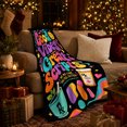 thumbnail image 3 of Good Vibes Great Scripts Pharmacy Quote, Festive Holiday Scene, Warm Flannel Blanket for Living Room and Reading Nook, Art Lovers Christmas Gift, Festive Home Decor, 3 of 9