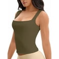 thumbnail image 4 of INSPIRE CHIC Women's Square Neck Sleeveless Tank Tops Basic Fitted Camisoles XS Green, 4 of 5