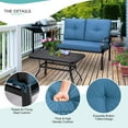 thumbnail image 5 of ostway 2-Piece Steel Outdoor Patio Dining Set with Cushions, Blue, 5 of 10