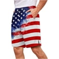 thumbnail image 5 of LEKWK Men 4Th of July Shorts Drawstring Lightweight Elastic Waist Shorts with Pockets Mid Rise Loose Fit Bermuda Shorts Casual Lounge Beach Vacation Everyday Wear Beige M, 5 of 7