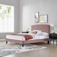 thumbnail image 6 of Platform Bed Frame, Queen Size, Pink, Velvet, Modern Contemporary, Bedroom Master Guest Suite Room, 6 of 9
