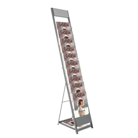 10-Tier Brochure Holder Book Display Shelf Floor-Standing Magazine Rack Brochure Rack Book Shelf