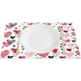 thumbnail image 4 of Valentine''s Day Placemats Set of 4 12x18 Inch Red Black Heart Romantic Table Place Mats Valentines Day Table Decoration for Indoor Outdoor Party Kitchen Dining Table, 4 of 5
