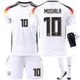 thumbnail image 1 of Germany Home Euro 2024 Jersey Football Shirt Kids Men's Kit No. MUSIALA With socks+protective gear 28, 1 of 5