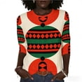 thumbnail image 1 of Otoño 3/4 Manga Tops para las Mujeres 2025 Impresas Blusas Casuales Cuello en V Vestido Camisas de Verano, 1 of 9