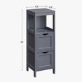 thumbnail image 6 of Bathroom Floor Cabinet, Corner Storage Unit, 2 Drawers, Multifunctional Organizer, 35 Inches Height,Grey, 6 of 6