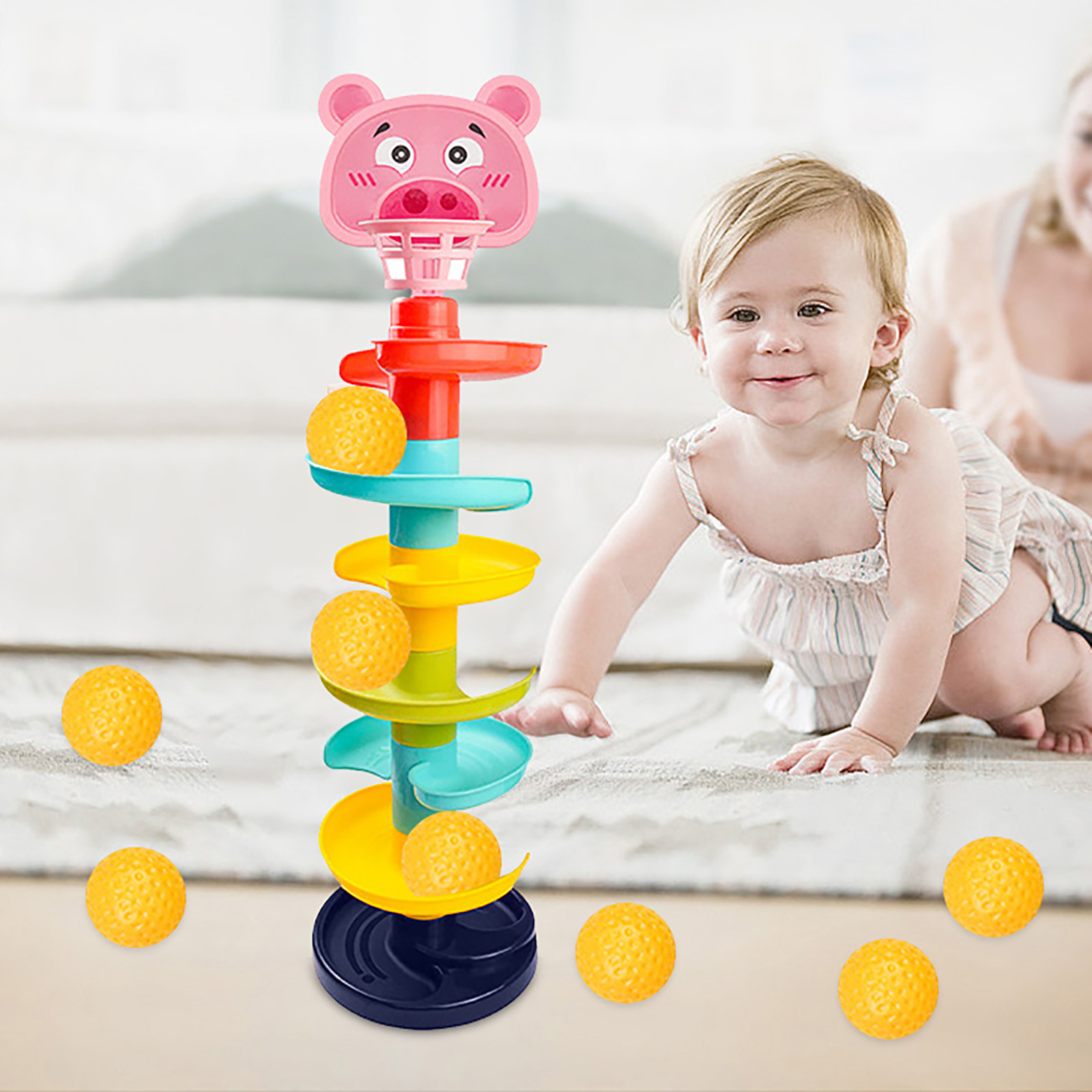 AaSFJEG Boy Toy Children's Fun Track Turns Rolling Balls Gliding Towers ...