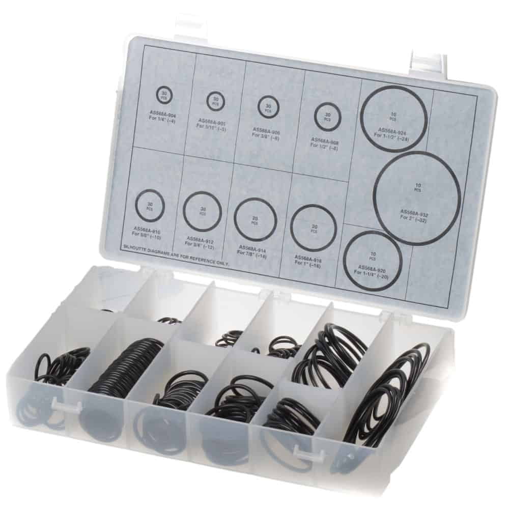Boss ORing Kit W/ Brass Pick, All 20 Sizes 212 Pieces, BunaN 90