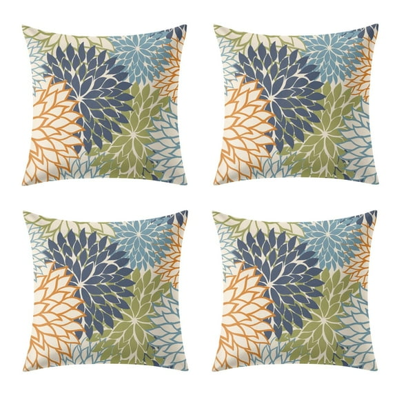 Set Of 2 Peach Skin Velvet Floral Art Modern Classic Throw Pillow Covers for Decorative Couch Pillows for Living Room,Boho Cute Outdoor Pillows Covers for Patio Garden16x16 Inches